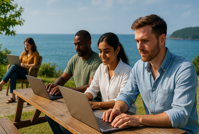 Remote Work 2025, Hybrid Jobs, Digital Nomads, Global Careers, Future Soch Lifestyle