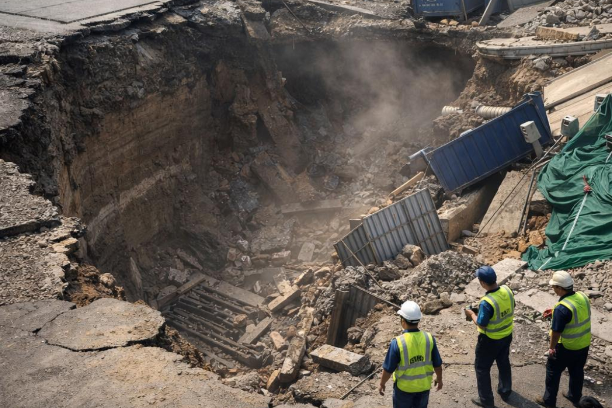 Massive sinkhole swallows