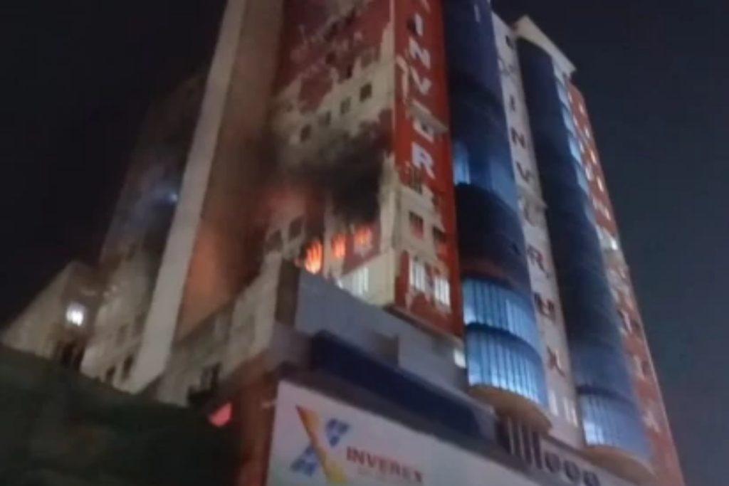 Fire breaks out