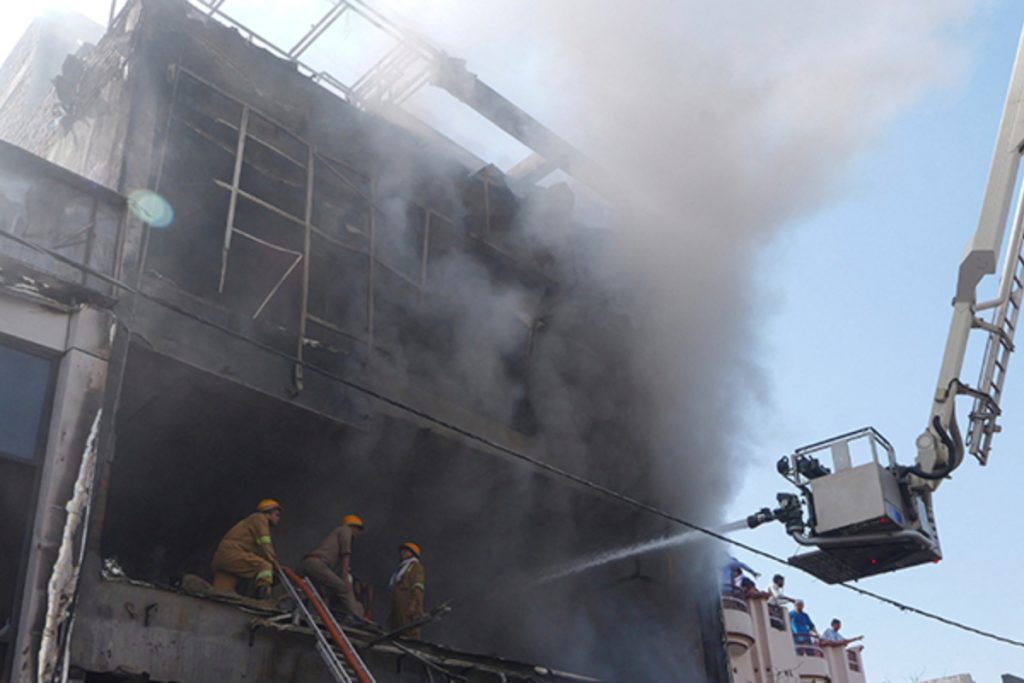 Fire in building