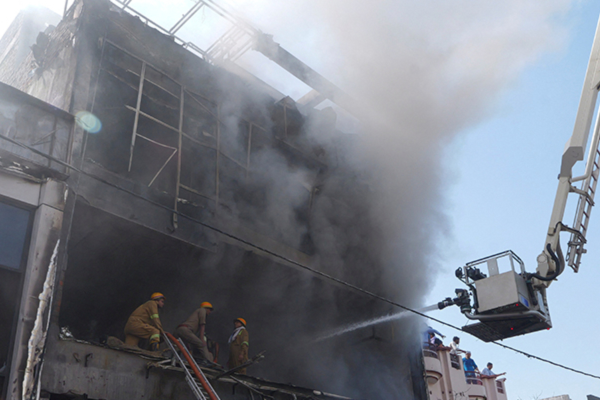 Fire in building
